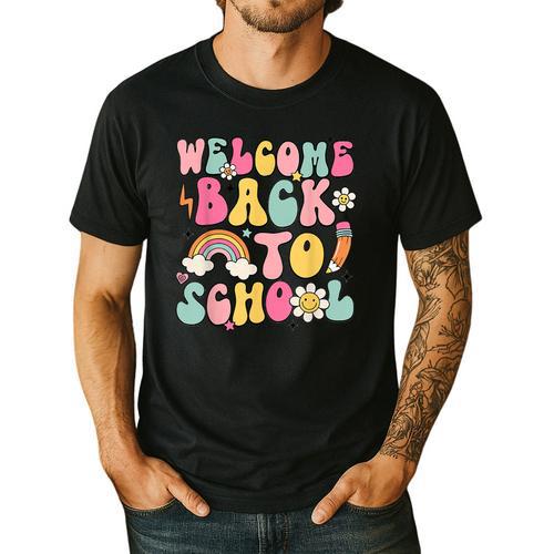 Retro Welcome Back To School Teacher Appreciation Boys Girls Men's Casual T-Shirt - teacherstshirts.com UK