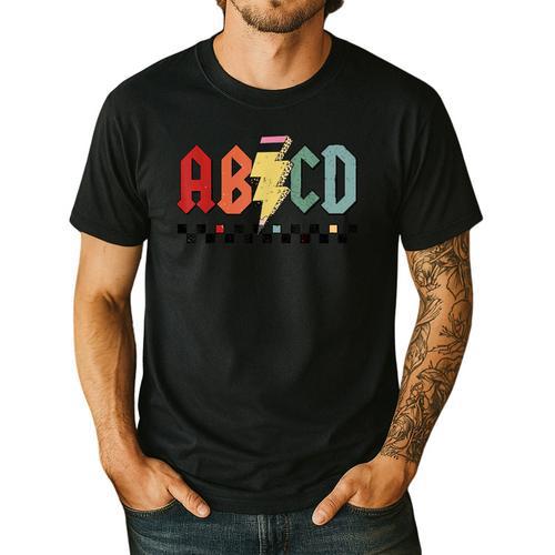 Rock Abcd Back To School Abcd Preschool Teacher Appreciation Men's Casual T-Shirt - teacherstshirts.com AU