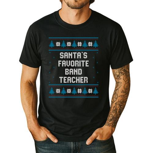 Santas Favorite Band Teacher Christmas Men's Casual T-Shirt - teacherstshirts.com DE