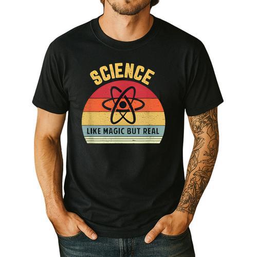 Science Like Magic But Real Science Teacher Graphics Geek Men's Casual T-Shirt - teacherstshirts.com