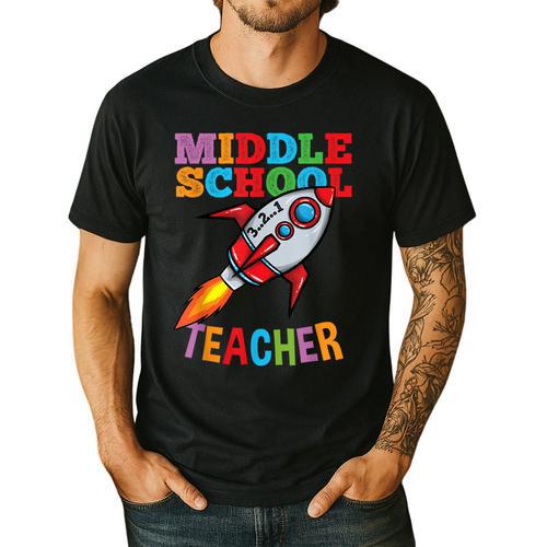 Space Middle School Teacher Back To School Men Women Kids Men's Casual T-Shirt - teacherstshirts.com UK