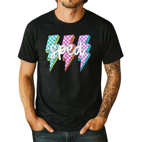 SPED Teacher Squad Lightning Bolt Special Education Men's Casual T-Shirt - teacherstshirts.com UK