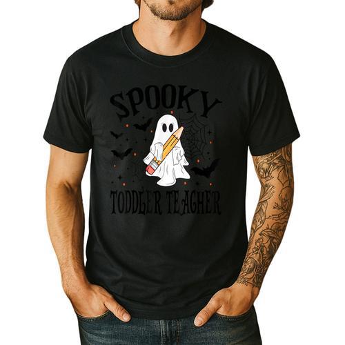 Spooky Toddler Teacher Halloween School Men's Casual T-Shirt - teacherstshirts.com CA