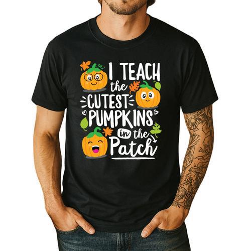 I Teach The Cutest Pumpkins In The Patch Teacher Men's Casual T-Shirt - teacherstshirts.com CA