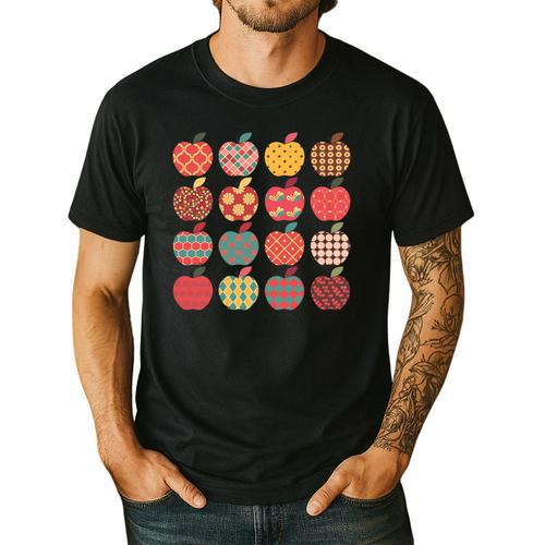 Teacher Apple Back To School Art For School Supplies Men's Casual T-Shirt - teacherstshirts.com DE