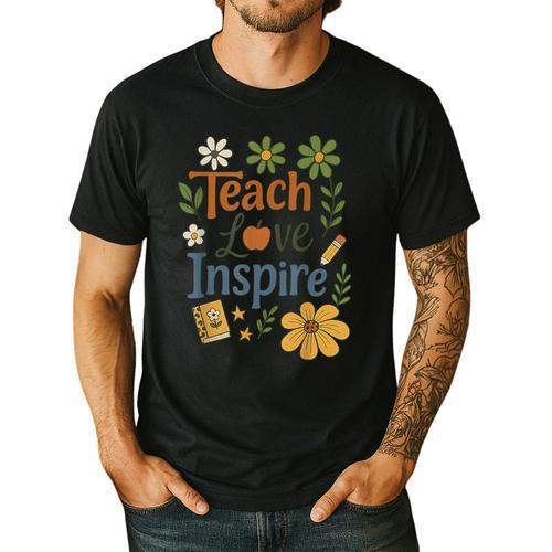 Teacher Inspire Love Men's Casual T-Shirt - teacherstshirts.com UK