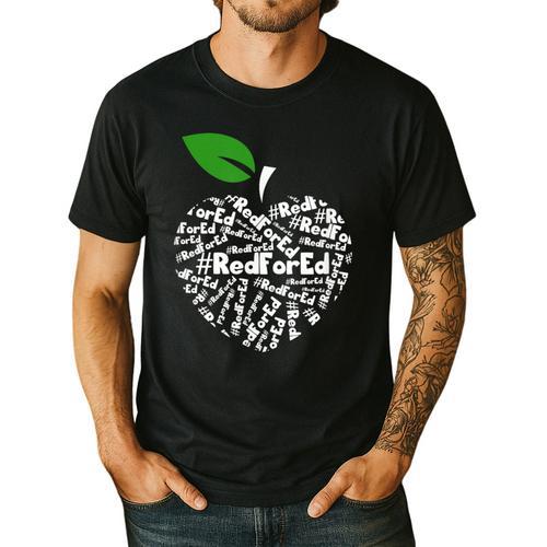 Teacher Shirt Red For Ed Teacher Protest Shirt T-Shirt Men's Casual T-Shirt - teacherstshirts.com AU