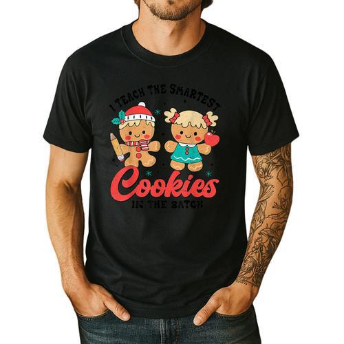 Teacher Of Smart Cookies Cute Gingerbread Teacher Christmas Men's Casual T-Shirt - teacherstshirts.com DE