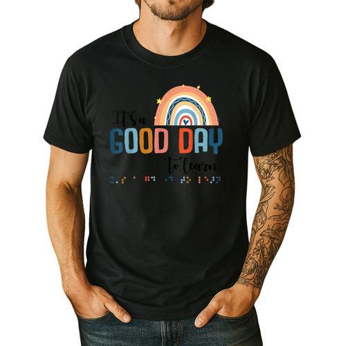 Teacher Of Visually Impaired Braille A Good Day To Learn Men's Casual T-Shirt - teacherstshirts.com AU