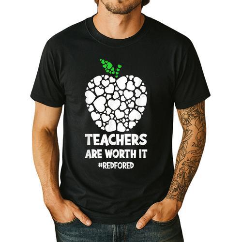 Teachers Are Worth It Red For Ed Men's Casual T-Shirt - teacherstshirts.com AU