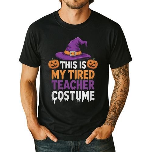 This Is My Tired Teacher Costume Halloween Premium Tri-Blend Men's Casual T-Shirt - teacherstshirts.com