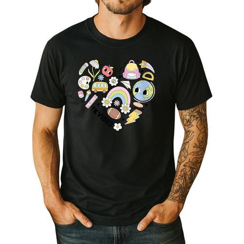 TK Vibes Back To School TK Kid Girl TK Team TK Teacher Women Men's Casual T-Shirt - teacherstshirts.com CA