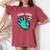 Cute Turkey Glove Nurse Thanksgiving Scrub Top Rn Icu Er Women's Oversized Comfort T-Shirt Crimson