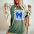 Cheer Mom Blue Bow Cheerleader Competition Game Day Women's Oversized Comfort T-Shirt Moss