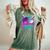Cool Baseball Mom Neon Drip Sports Fan Women's Oversized Comfort T-Shirt Moss