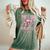 Mom Of The Birthday Girl Pink Cowgirl Western Rodeo Women's Oversized Comfort T-Shirt Moss