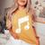 Nota Musical Cuello Camiseta extragrande cómoda para mujer Mustard