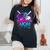 Cool Baseball Mom Neon Drip Sports Fan Women's Oversized Comfort T-Shirt Black