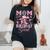 Mom Of The Birthday Girl Pink Cowgirl Western Rodeo Women's Oversized Comfort T-Shirt Black