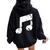 Nota Musical Cuello Women Oversized Hoodie Back Print Black Nota Musical Cuello Women Oversized Hoodie Back Print Black
