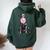Vintage Dobermann Cheoffia Bolla Cane Papà Mamma Proprietario Felpa con cappuccio oversize da donna con stampa posteriore Forest