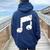 Nota Musical Cuello Women Oversized Hoodie Back Print Navy Blue Nota Musical Cuello Women Oversized Hoodie Back Print Navy Blue