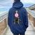 Vintage Dobermann Cheoffia Bolla Cane Papà Mamma Proprietario Felpa con cappuccio oversize da donna con stampa posteriore Navy Blue