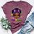 Little Miss Mardi Gras Cute Girl Messy Bun Festival Carnival Bella Canvas T-shirt Heather Maroon