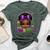 Little Miss Mardi Gras Cute Girl Messy Bun Festival Carnival Bella Canvas T-shirt Heather Mauve