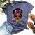 Little Miss Mardi Gras Cute Girl Messy Bun Festival Carnival Bella Canvas T-shirt Heather Forest