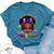 Little Miss Mardi Gras Cute Girl Messy Bun Festival Carnival Bella Canvas T-shirt Heather Navy