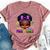 Little Miss Mardi Gras Cute Girl Messy Bun Festival Carnival Bella Canvas T-shirt Heather Dark Grey