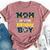 Mom Of The Birthday Boy Astronaut Family Space Planets Bella Canvas T-shirt Heather Dark Grey