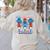 All American Teacher Pencil Coquette Bow USA Flag Teachers Women's Sweatshirt Back Print Sand
