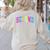 Back To School Neon Checkered Second Grade Colorful Teacher Women's Sweatshirt Back Print Sand