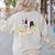 Ballaholic Boston Terrier Dog Chasing Bostie Ball Women's Sweatshirt Back Print Sand