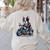 Biker Boston Terrier Dog Riding Motorbike Women's Sweatshirt Back Print Sand