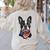 Boston Terrier American Flag Women's Sweatshirt Back Print Sand