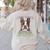 Boston Terrier Brindle Dog Professional Human Trainer Women's Sweatshirt Back Print Sand
