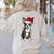 Boston Terrier Christmas Santa Hat Tree Lights Pajama Women's Sweatshirt Back Print Sand