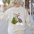 Boston Terrier Christmas Tree Lights Santa Hat Women's Sweatshirt Back Print Sand