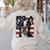 Boston Terrier Dog American Flag 4th Of July Patriotic Puppy Women's Sweatshirt Back Print Sand