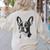 Boston Terrier Dog Motif Pet Illustration Boston Terrier For Men Women Kids Women's Sweatshirt Back Print Sand
