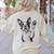 Boston Terrier Dog Raising Paw Idea Men Women Women's Sweatshirt Back Print Sand