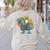 Boston Terrier Dog Riding Dinosaur T Rex Boys Women's Sweatshirt Back Print Sand