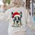 Boston Terrier Dog Santa Christmas Tree Lights Xmas Women's Sweatshirt Back Print Sand