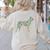 Boston Terrier Flower Silhouette Floral Dog Men Women Girls Kids Women's Sweatshirt Back Print Sand