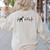 Boston Terrier Heartbeat Heart Line Women's Sweatshirt Back Print Sand