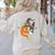 Boston Terrier Pumpkin Jack O Lantern Halloween Women's Sweatshirt Back Print Sand