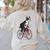 Boston Terrier Riding Bicycle Cute Bostie Biker Raglan Baseball Tee Women's Sweatshirt Back Print Sand